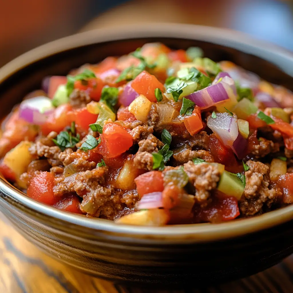 A bowl of taco soup topped with diced tomatoes, onions, and fresh herbs. How to fix taco soup that is too spicy?