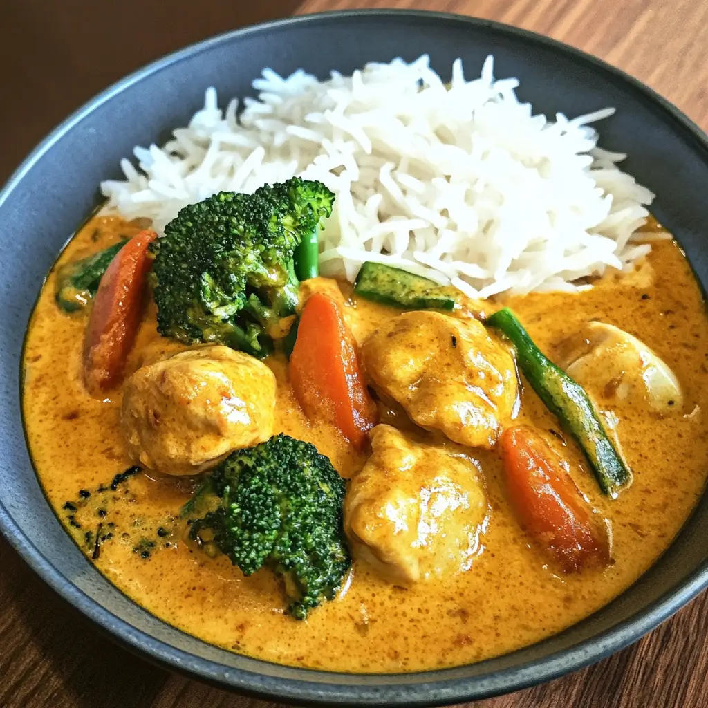 A bowl of Japanese golden curry served with rice and vegetables, highlighting the question: Is Japanese golden curry healthy?