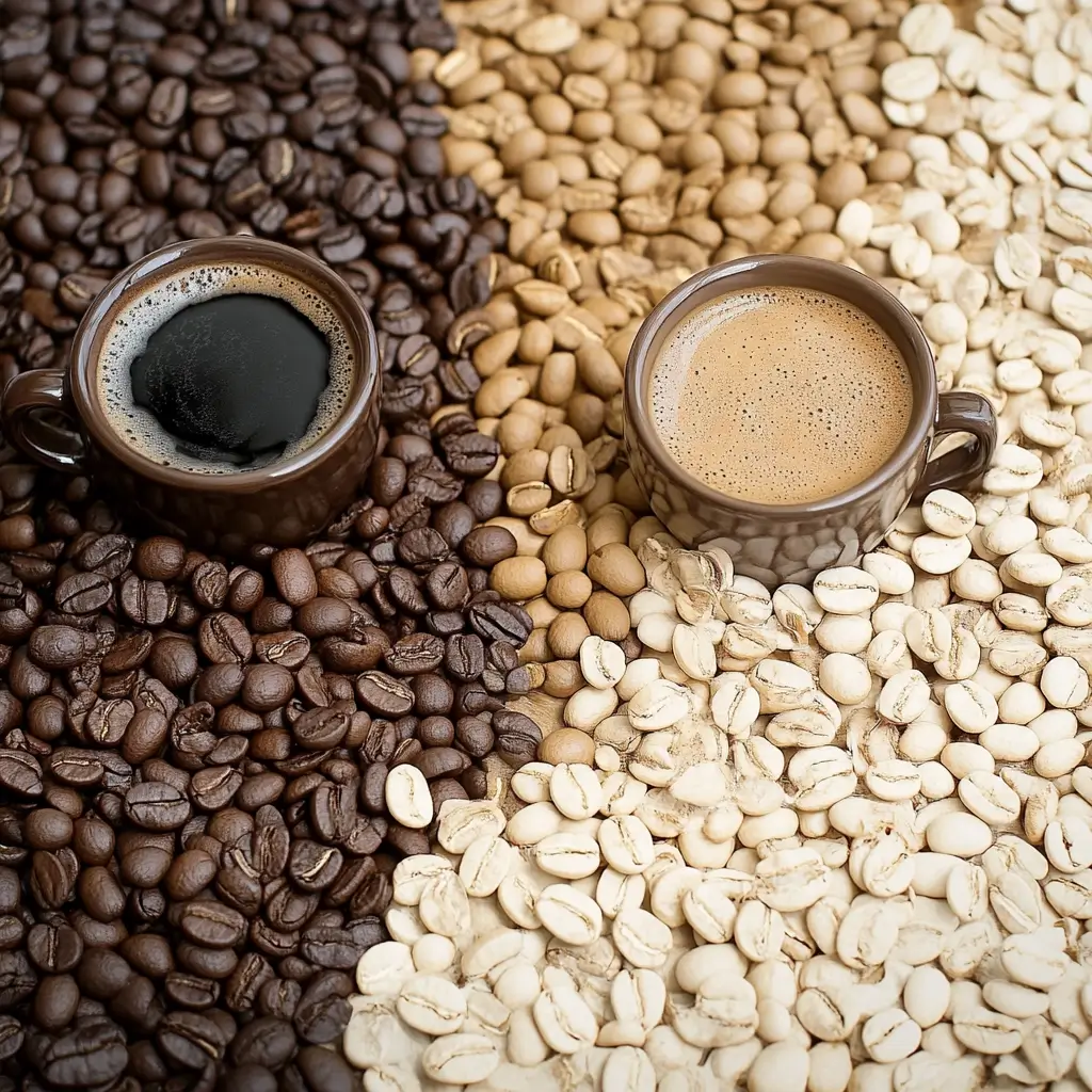 What is the difference between black coffee and white coffee?