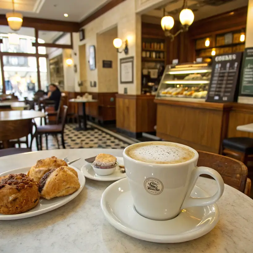 breve coffee in a table of  an american coffee 