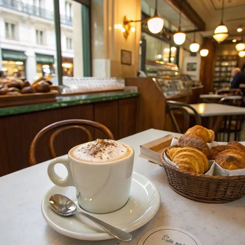 breve coffee in a table of an american coffee