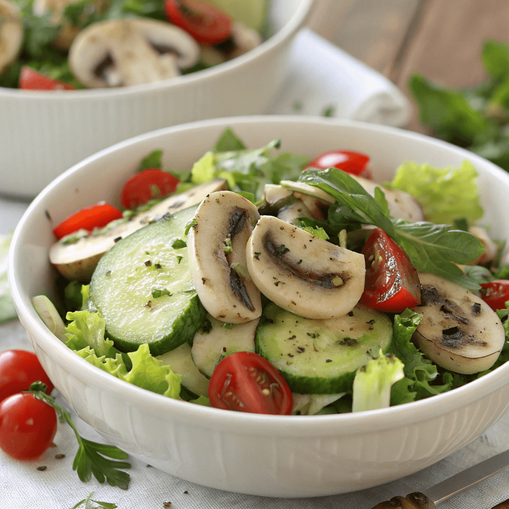 flavorful button mushrooms in salads