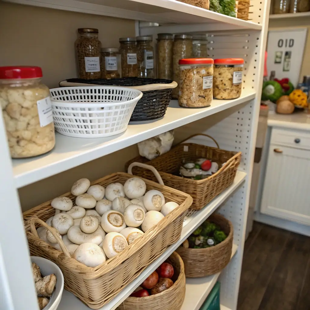 storing button mushrooms