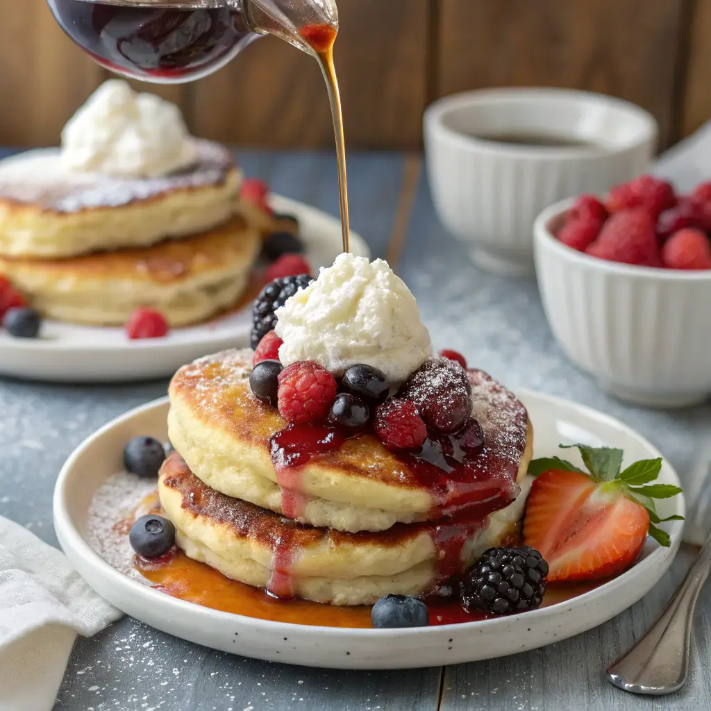 pancakes with toppings