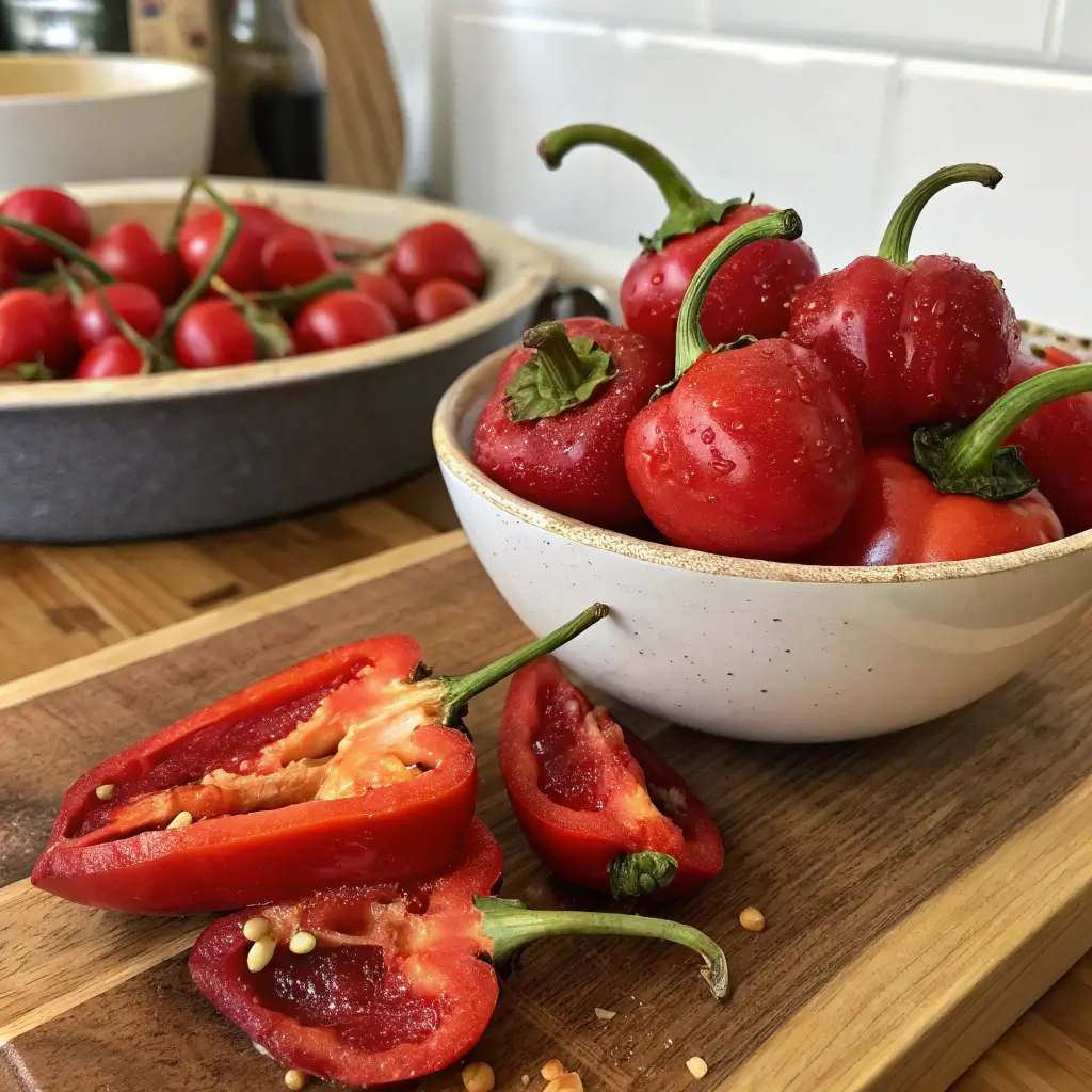 ripped hot cherry peppers