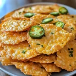 What is the healthiest chip? Crispy jalapeno chips topped with fresh jalapeno slices on a white plate.